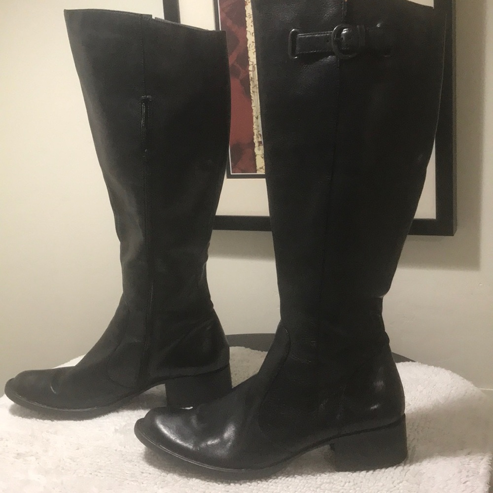 EUC BLACK LEATHER RIDING BOOTS